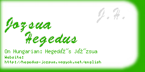 jozsua hegedus business card